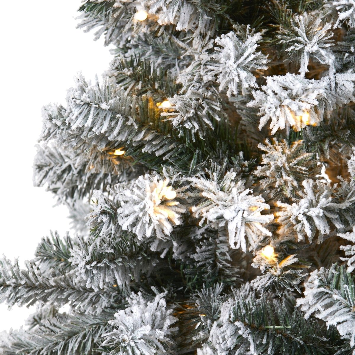 Flocked Rock Springs Spruce Tree | 6' Pre - Lit Artificial Christmas Tree - Ed's Plant Shop