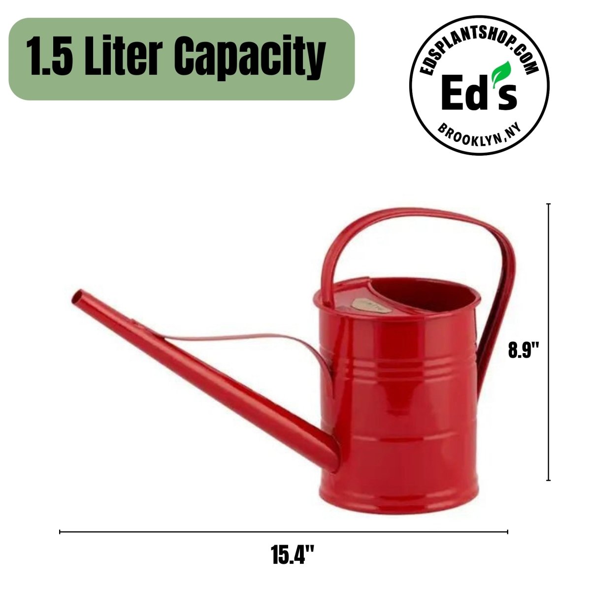 Galvanized Metal Watering Can 1.5 Liter - Ed's Plant Shop