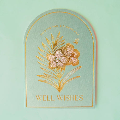 Get Well Soon Card | Vibrant Artwork & Die - Cut Arch Shape - Ed's Plant Shop