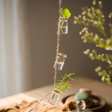 Stylish Rope Hanging Glass Planter Set Of Three