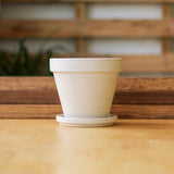 White Terracotta Planter Pot With Water Saucer- Various Sizes