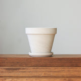 White Terracotta Planter Pot With Water Saucer- Various Sizes