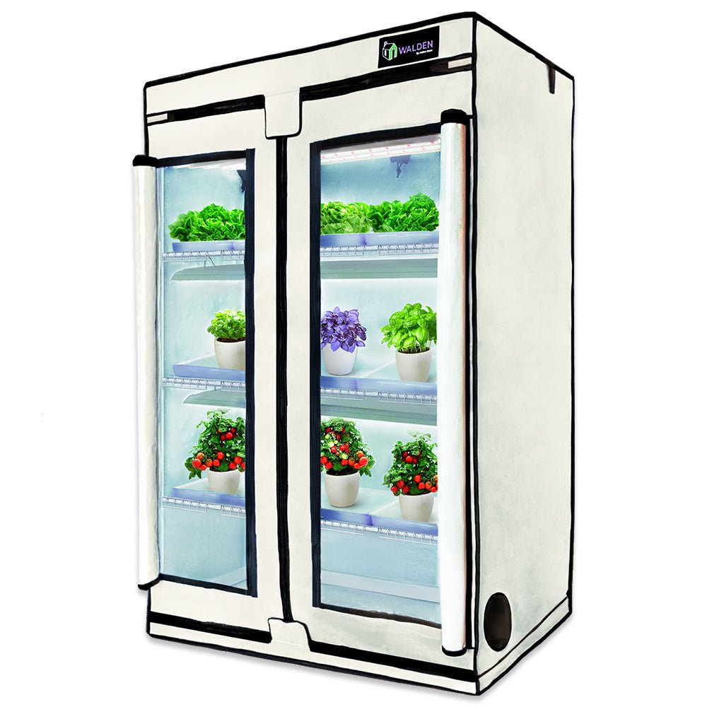 grow tent indoor kit Greens & Veggies 3-Tier Walden White LED Grow Tent Kit