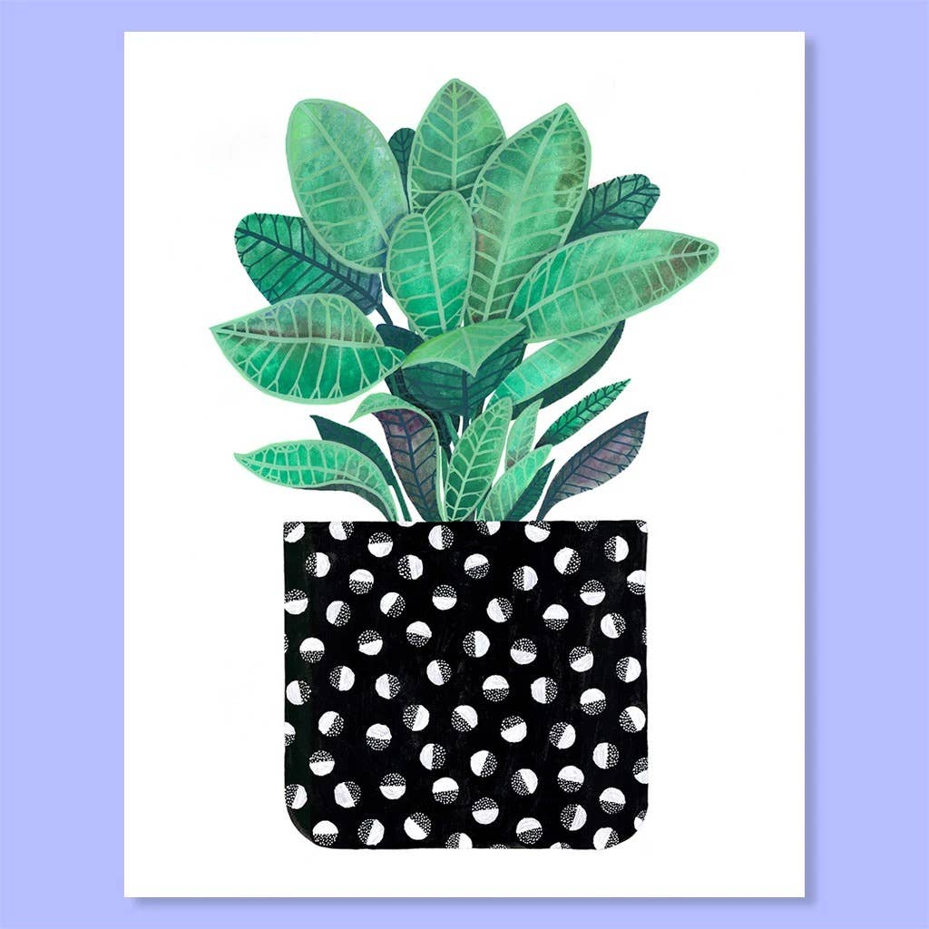 Half - Moon Houseplant Art Print - Ed's Plant Shop