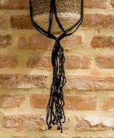 Handmade Macrame Plant Hanger – Black Cotton Rope, 45" for 5–8 Inch Pots - Ed's Plant Shop