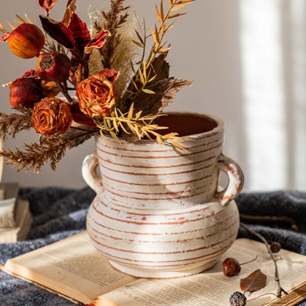 Handmade Terracotta Planter Vase with Handles - Ed's Plant Shop