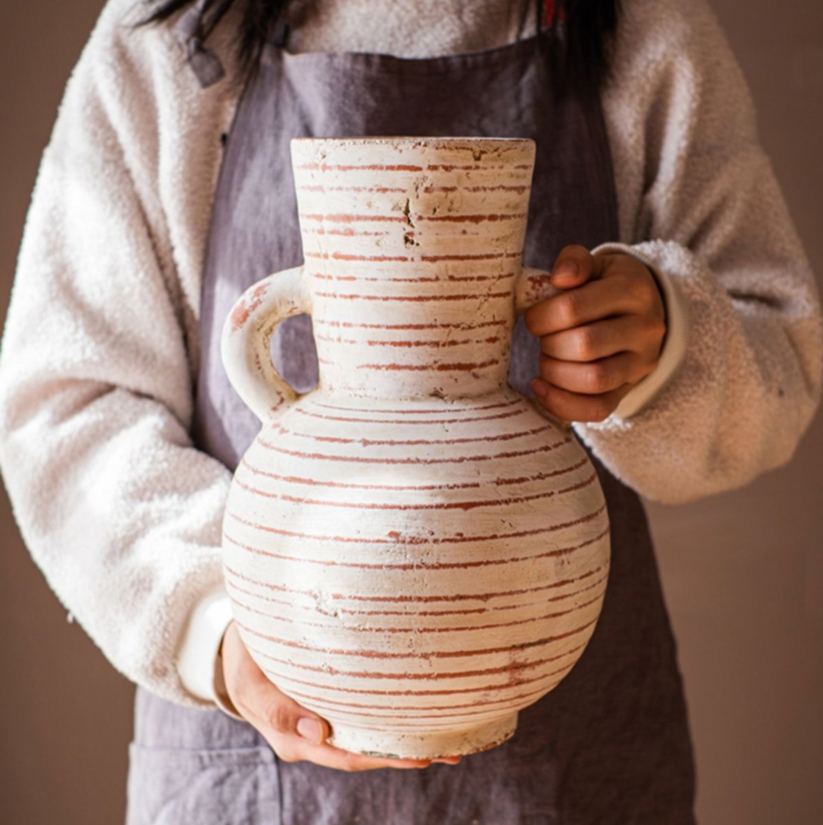 Handmade Terracotta Planter Vase with Handles - Ed's Plant Shop