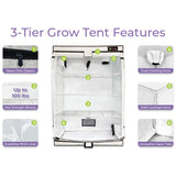 House Plants 3-Tier Walden White LED Grow Tent Kit - Ed's Plant Shop