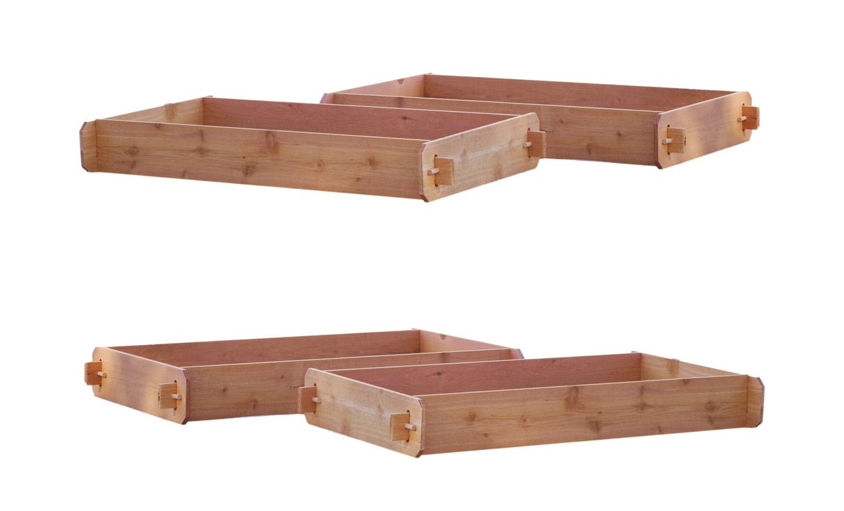 SET OF 2 Timberlane Gardens Easy Raised Garden Bed Kits. Double Deep. Select Cedar. Mortise & Tenon. 2' W x 4' L