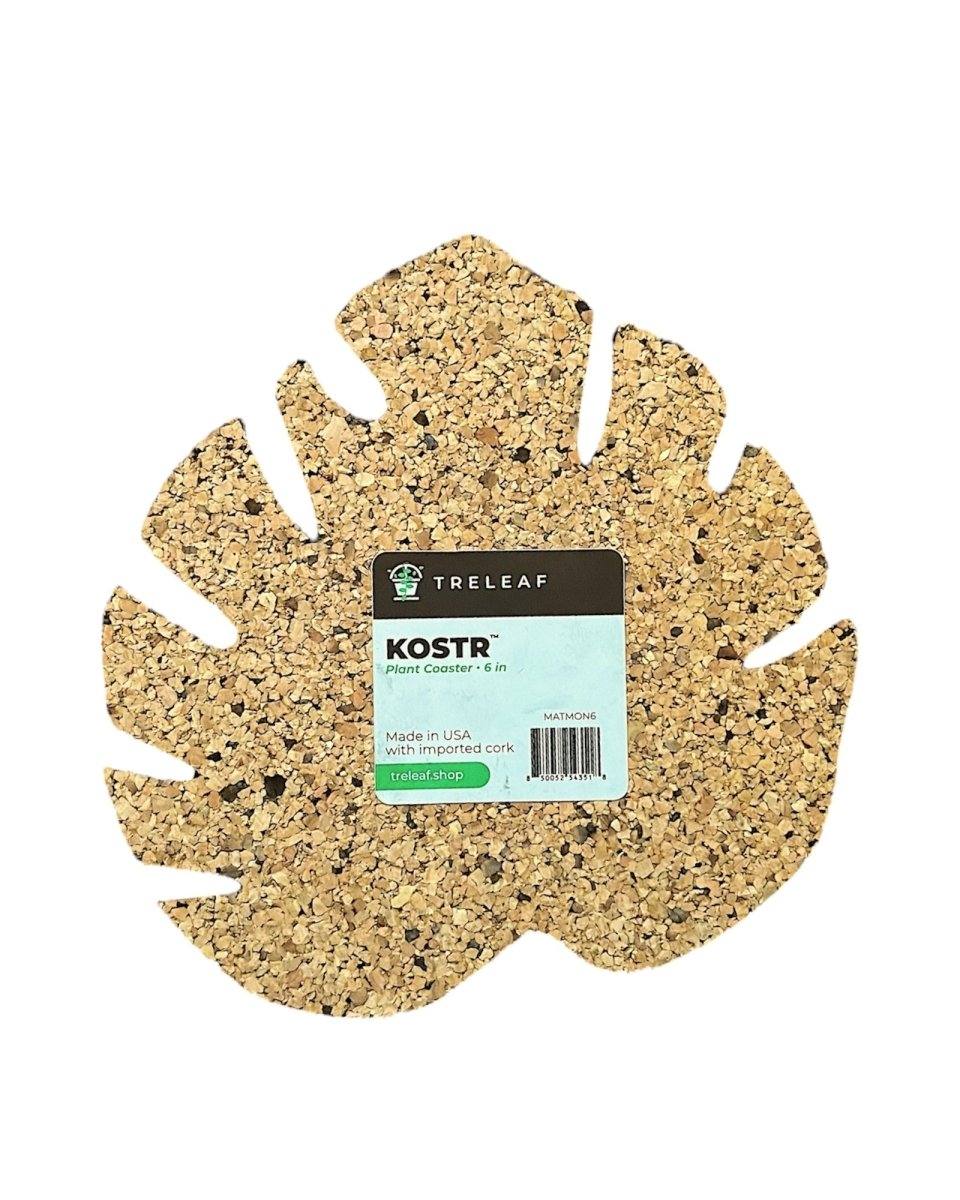 Kostr™ Cork Plant Coasters | Sustainable Monstera Leaf Set of 4