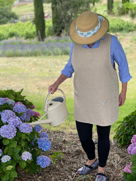 Linen Apron – French Style Crossback Apron for Home, Shop, and Garden - Ed's Plant Shop