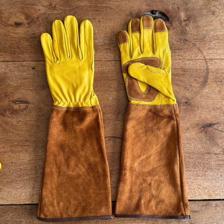 Long Garden Gloves – Rose & Thorn Pruning Gloves (Soft Cowhide) - Ed's Plant Shop