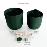 Loop Hanging Planter in Forest – Leak - Proof, 360° Drainage Hanging Pot - Ed's Plant Shop