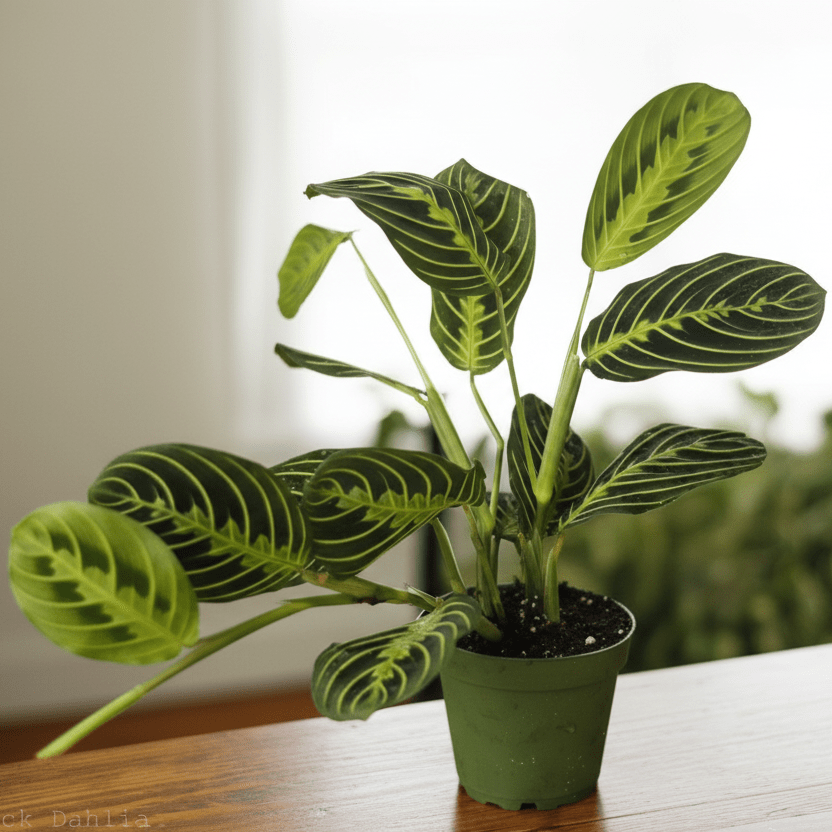 Maranta Lemon Lime Prayer Plant with bright chartreuse leaves
