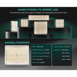 Mars Hydro TSW 2000 300W Dimmable Full Spectrum LED Grow Light - Ed's Plant Shop