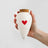 Olla Terracotta Self Watering Pot with white glaze with red heart