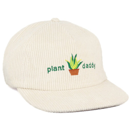 Plant Daddy Hat for Green Thumbs - White Corduroy Snapback Hat