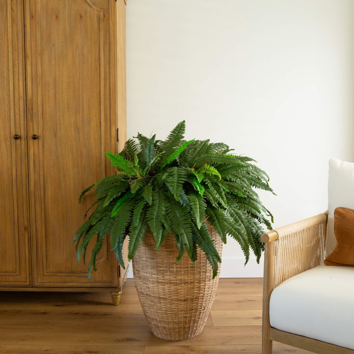 48″ Premium Faux Boston Fern (Set of 2) | Lifelike Indoor/Outdoor