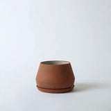 Rancho Planter in Terra clay color with matching saucer – handmade ceramic pot