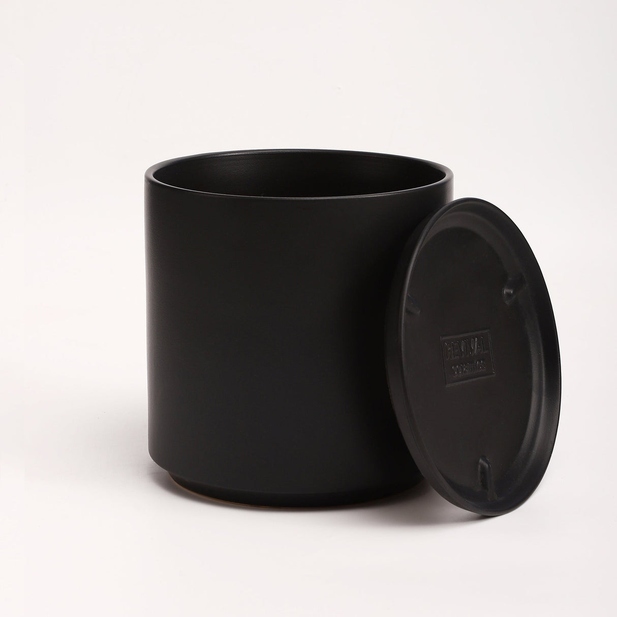 The Ceramic Cylinder Planter with Saucer, 2nd Generation