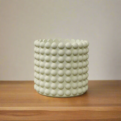 Ring of Pearls 3D Printed Planter – Modern Ribbed Indoor Pot with Drainage - Ed's Plant Shop