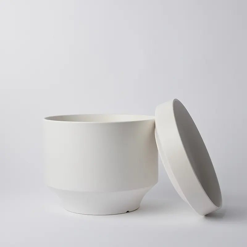 Round Two Ceramic Planter – 4", 6", 8", 10" (With Drainage & Saucer) - Ed's Plant Shop