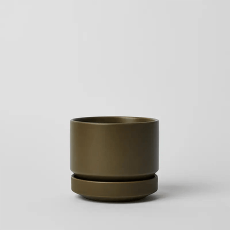 Round Two Ceramic Planter – 4", 6", 8", 10" (With Drainage & Saucer) - Ed's Plant Shop