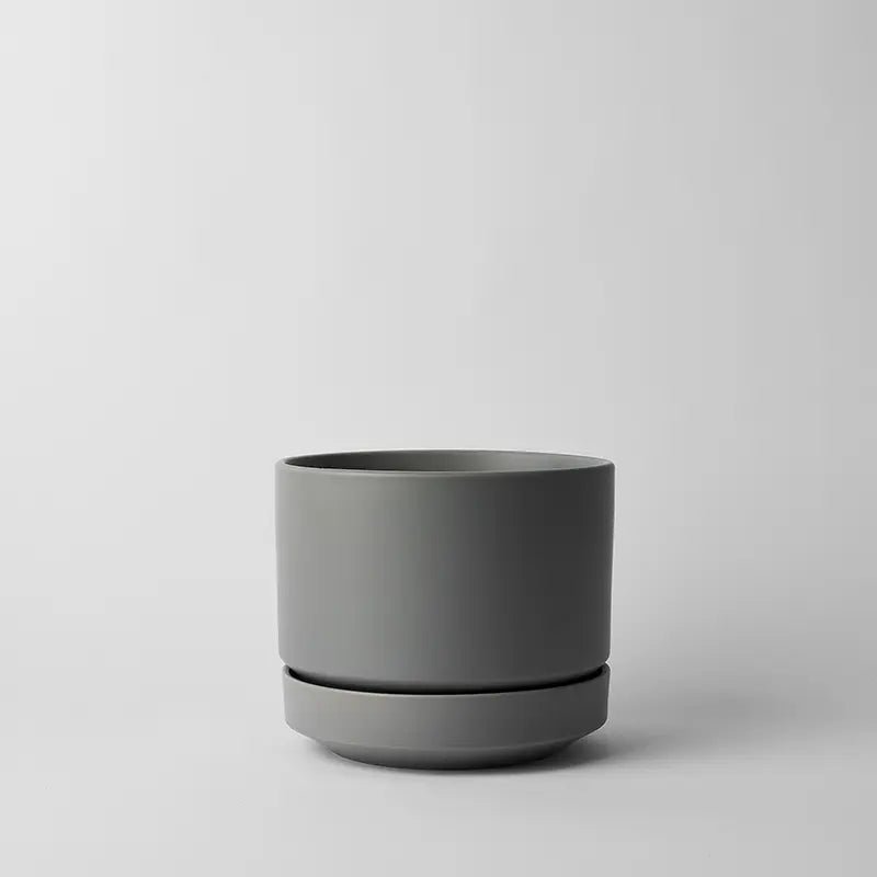 Round Two Ceramic Planter – 4", 6", 8", 10" (With Drainage & Saucer) - Ed's Plant Shop