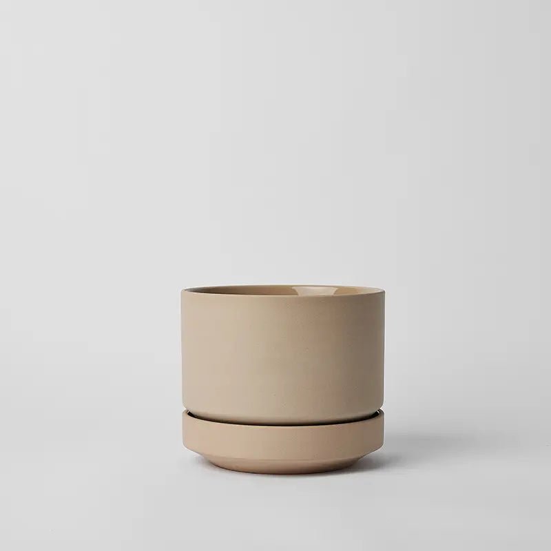 Round Two Ceramic Planter – 4", 6", 8", 10" (With Drainage & Saucer) - Ed's Plant Shop