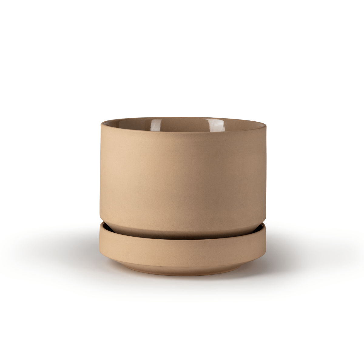 Round Two Ceramic Planter – 4", 6", 8", 10" (With Drainage & Saucer) - Ed's Plant Shop