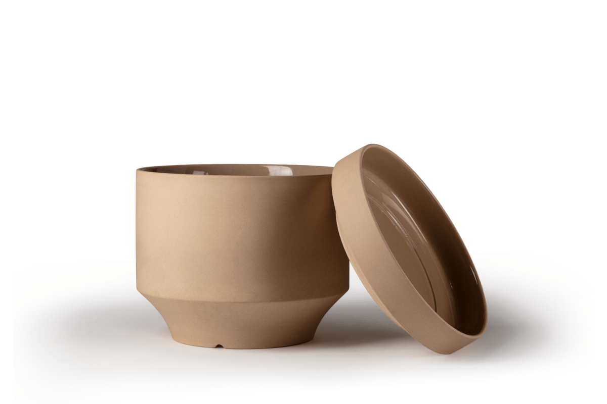 Round Two Ceramic Planter – 4", 6", 8", 10" (With Drainage & Saucer) - Ed's Plant Shop