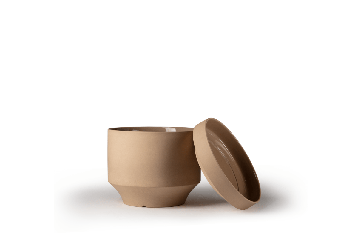 Round Two Ceramic Planter – 4", 6", 8", 10" (With Drainage & Saucer) - Ed's Plant Shop