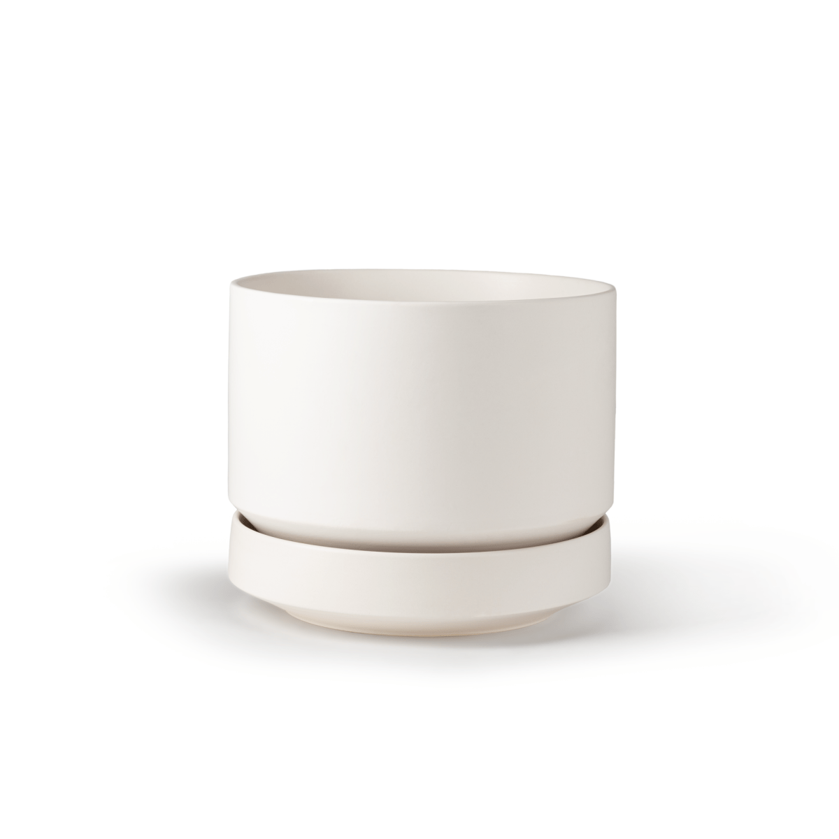 Round Two Ceramic Planter – 4", 6", 8", 10" (With Drainage & Saucer) - Ed's Plant Shop