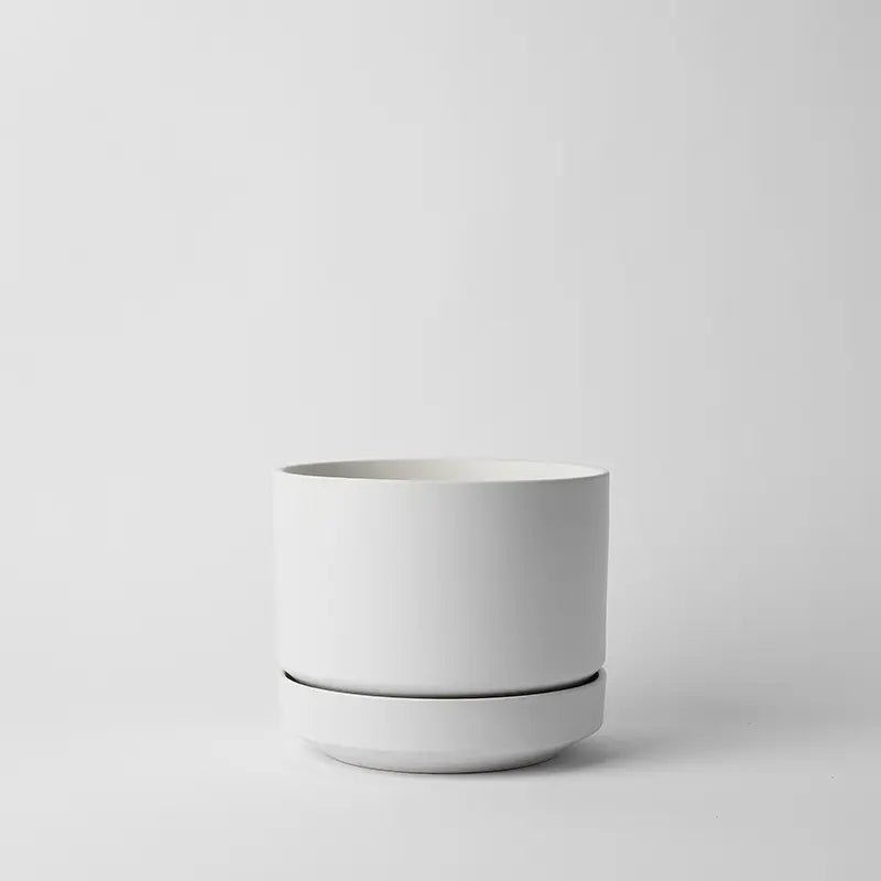 Round Two Ceramic Planter – 4", 6", 8", 10" (With Drainage & Saucer) - Ed's Plant Shop