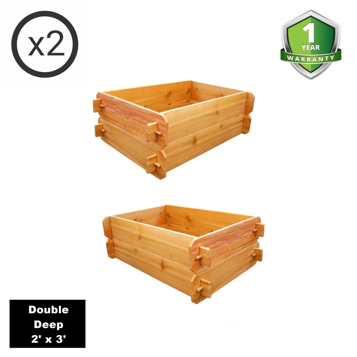 SET OF 2 Timberlane Gardens Easy Raised Garden Bed Kits Double. Deep. Select Cedar. Mortise & Tenon. 2' W x 3' L - Ed's Plant Shop