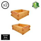 SET OF 2 Timberlane Gardens Easy Raised Garden Bed Kits Double. Deep. Select Cedar. Mortise & Tenon. 2' W x 3' L - Ed's Plant Shop