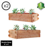SET OF 2 Timberlane Gardens Easy Raised Garden Bed Kits. Double Deep. Select Cedar. Mortise & Tenon. 2' W x 4' L - Ed's Plant Shop