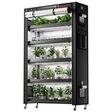 Spider Farmer 6 tier plant stand with LED grow lights and enclosed grow tent