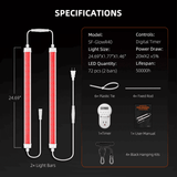 Spider Farmer GlowR40 40W 660nm Deep Red Supplemental LED Grow Light Bar - Ed's Plant Shop