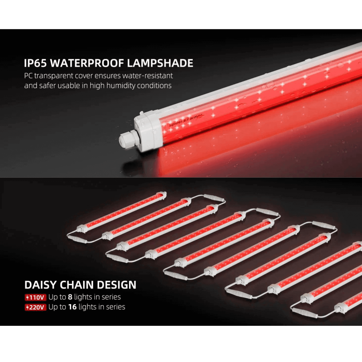 Spider Farmer GlowR80 80W 660nm Deep Red Supplemental LED Grow Light Bar - Ed's Plant Shop