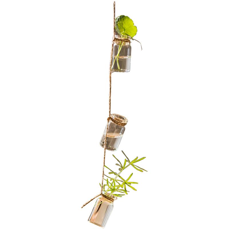 Stylish Rope Hanging Glass Planter Set Of Three - Ed's Plant Shop