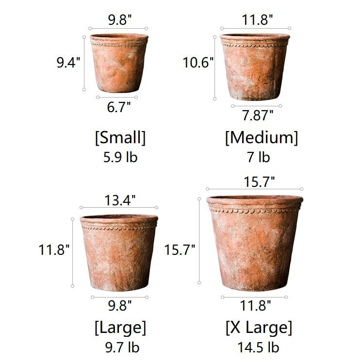 red terracotta plant pots RusticReach Large Terracotta Red Concrete Planter Pot