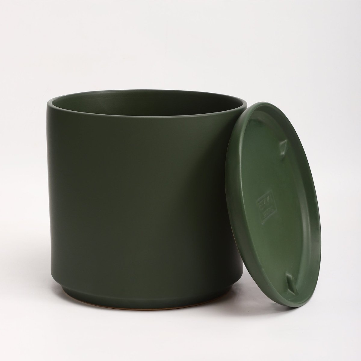The Ceramic Cylinder Planter with Saucer, 2nd Generation - Ed's Plant Shop