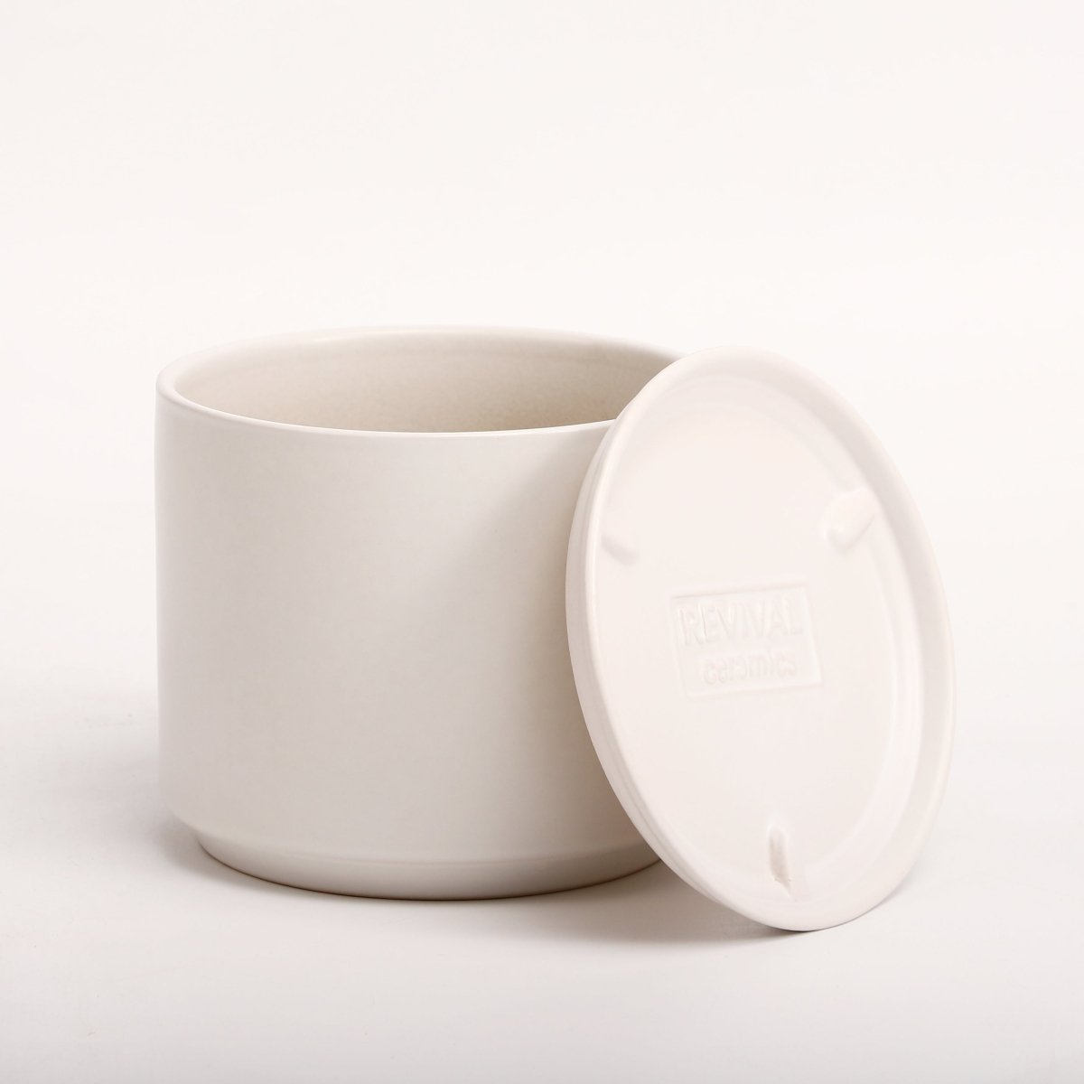 The Ceramic Cylinder Planter with Saucer, 2nd Generation - Ed's Plant Shop