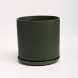 The Ceramic Cylinder Planter with Saucer, 2nd Generation - Ed's Plant Shop