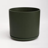 The Ceramic Cylinder Planter with Saucer, 2nd Generation - Ed's Plant Shop