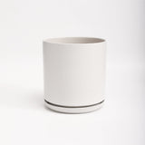 The Ceramic Cylinder Planter with Saucer, 2nd Generation - Ed's Plant Shop