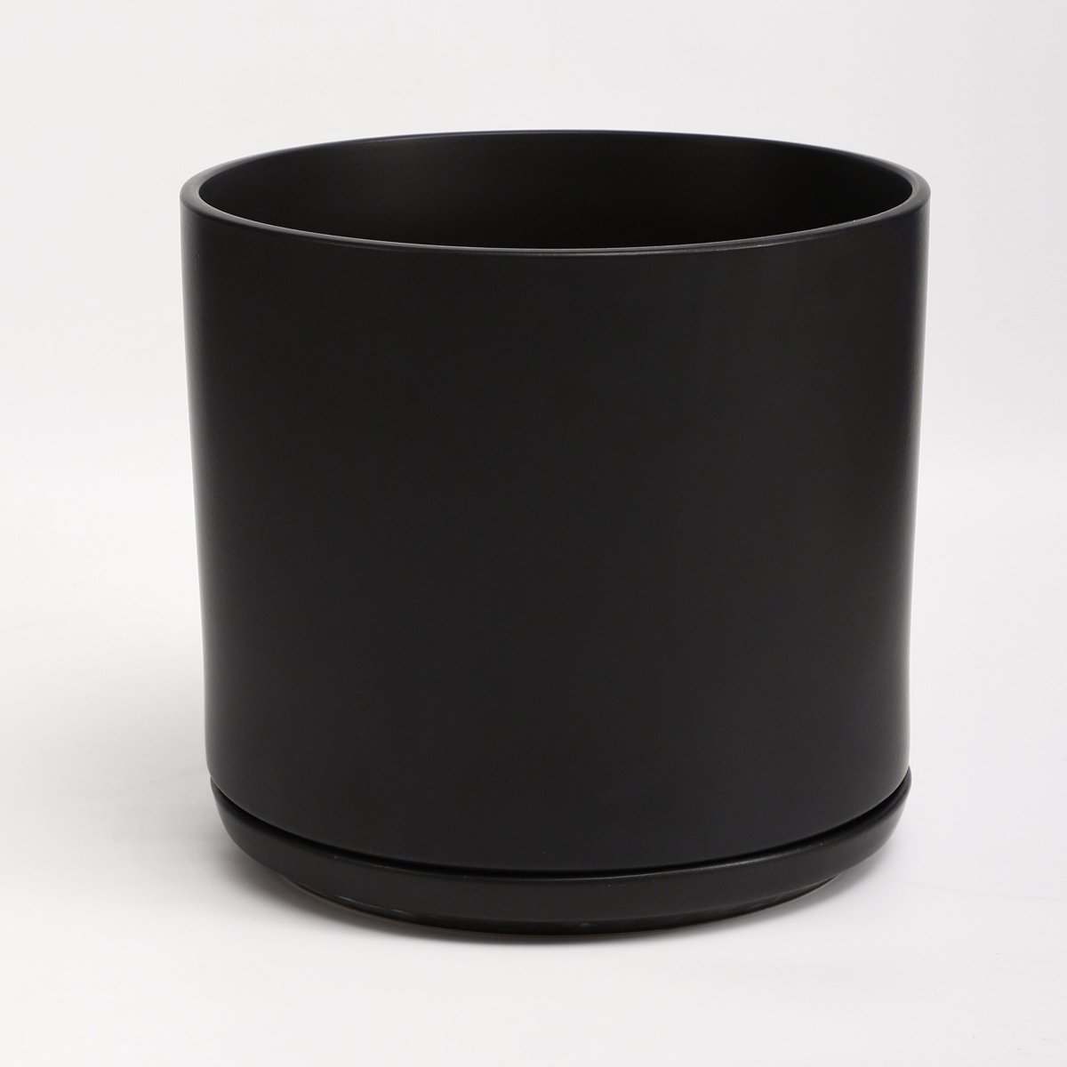 The Ceramic Cylinder Planter with Saucer, 2nd Generation - Ed's Plant Shop
