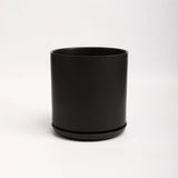 The Ceramic Cylinder Planter with Saucer, 2nd Generation - Ed's Plant Shop