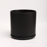 The Ceramic Cylinder Planter with Saucer, 2nd Generation - Ed's Plant Shop